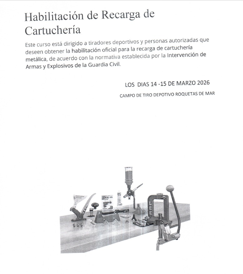 ‘Curso Habilitación Recarga de Cartuchería’